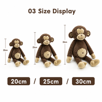 Boneka Monyet Plushie Custom Langsung dari Pabrik, Berdasarkan Desain OEM ODM, Boneka Karakter Isi Dakron untuk Merek IP Asli
