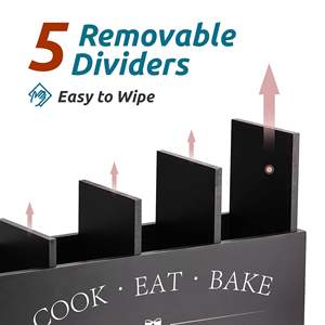 Большой квадратный держатель для кухонной утвари, 4 отделения, органайзер для деревянной посуды для фермерского дома, кухонный Декор - Product Image 4