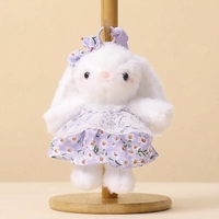 En gros, Porte-clés pendentif lapin en peluche floral mignon, personnalisé, doux, type mascotte, jouet animal en peluche pour cadeau de mariage