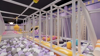 1200 ㎡   Parc d'attractions intérieur pour enfants avec aire de jeux souple, trampoline, piscine à balles, toboggan, labyrinthe et parcours d'obstacles