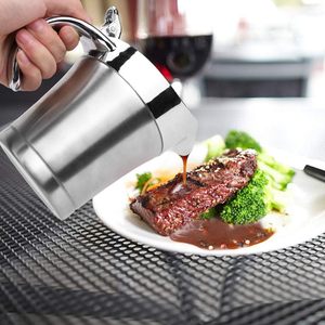Kitchen Accessories 400ml Double Wall Insulated Sauce Pot Gravy Container Boats Stainless Steel Gravy Boats With Lid - Product Image 1