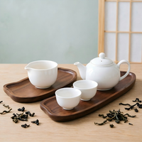 Japanischer Stil Akazienholz Wolkenförmiges Einstöckiges Teetablett Servierplatte für Wohnzimmer Kuchen und Snacks Flexibel Einsetzbar
