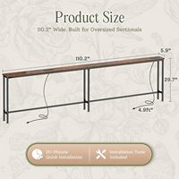 Table console industrielle multifonctionnelle avec prise de courant et port USB-C, table étroite à placer derrière le canapé pour salon et maison