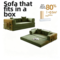 Modernes Weiches Getuftetes Komprimiertes Modulares Konvertierbares Schlafsofa aus Cord, Faltbares Bodensofa für Wohnzimmer, 80% Versandkosteneinsparung