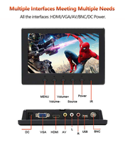 Monitor de Escritorio LED LCD TFT Portátil de 7 Pulgadas para Uso Industrial, con Altavoz Integrado, 1024x600 HD, Venta al Por Mayor de Fábrica