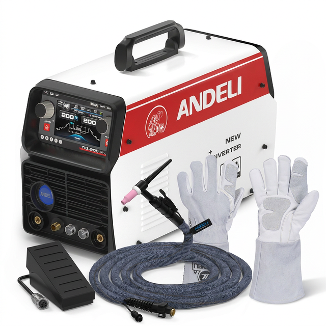 ANDELI  LCD  Tig-205 Pro 9 in 1  AC DC TIG Pulse Cold MMA Multifunctional Welding Machine