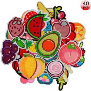 Hot Sale Bulk Stock Embroidered Iron on Cute Simulation Fruit Lollipop Patch for Kids Clothes - Product Image 2