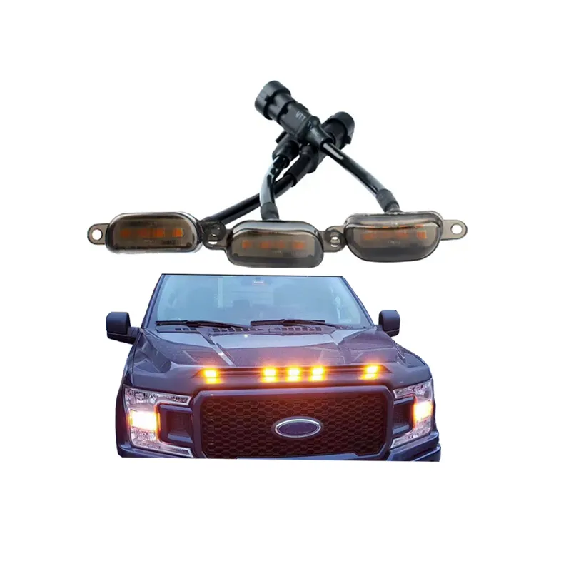 Lampu kabut Led mobil Universal, lampu kabut Drl Pickup Offroad, lampu depan Grille depan Led asap mobil 3 buah/lot