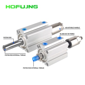 Cylindre pneumatique ultra-mince standard en alliage d'aluminium de type double action réglable SDAJ Series Airtoc avec aimant - Product Image 5