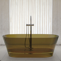 BAIYAO Spa à remous moderne autoportant en acrylique écologique avec jets d'air, hydromassage, drain intégré, robinet intérieur 8