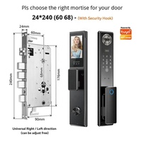 Cerradura Inteligente WiFi con Reconocimiento Facial y de Venas de la Palma de la Mano, Multi-idioma, Impermeable, con Código/Contraseña, App Tuya, Tarjeta de Memoria, Aleación de Aluminio, Fácil de Usar