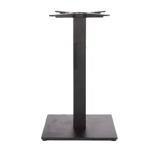 Lifepursue Square Base Cast Iron Table Stand Pedestal Attaching HPL Marble Teak Top for Cafe Dining Restaurant