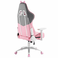 Meilleure vente rose Chaise de jeu pivotante Lovely Led Heart Chaise de jeu avec éclairage RVB Chaise de joueur fonctionnelle pour PC avec massage
