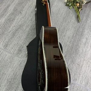 גיטרה אקוסטית איכותית <span class=keywords><strong>41</strong></span> אינץ' עשויה עץ מלא עם עיטור צדף על הגב - Product Image 2