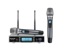 Ensemble de Microphone sans fil portable UHF double canal professionnel nouveau Design écran LCD motif polaire cardioïde Modulation FM métal