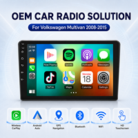 Navigation GPS Android 9 pouces personnalisée en usine, 4 cœurs, avec fonction Mirror Link et microphone intégré pour Volkswagen Multivan 2008-2015