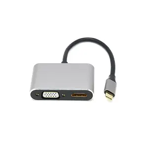 Kaliteli C tipi 4 in 1 USB C tipi C adaptörü hub 4k HDTV VGA PD USB 3.0 hub çok port adaptörü telefon Laptop için