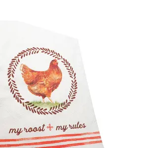 Wholesale 100% Cotton Custom Printed Pattern Kitchen Towel Red Plaid Tea Towel