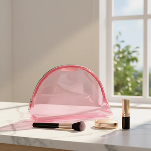 Bolsa <span class=keywords><strong>de</strong></span> Maquillaje Transparente con Cierre, Personalizada, al por Mayor, Color Rosa, para Viajes y Cosméticos, para Chicas, 2026 - Product Image 3