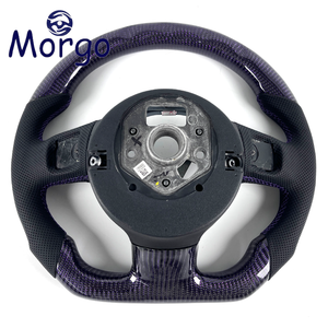 Accesorios Interiores para Automóviles, Volante de Cuero Perforado de Fibra de Carbono Morado Personalizado para <span class=keywords><strong>Audi</strong></span> TT TTS TTRS R8 V8 <span class=keywords><strong>V10</strong></span> - Product Image 6