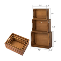 Houten mand met handvat, opbergcontainer, huishoudelijke organizer, voedselpresentatie, cadeaukist met deksel, bruidsmeisjes- en bruidegomskist