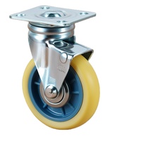 Roulette pivotante industrielle de 1 à 6 pouces Roue en acier PP en caoutchouc PU de 75/100mm Roues rigides verrouillables de différentes tailles OEM Roulettes personnalisables