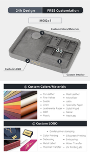 Nhà Máy Tùy Chỉnh Da Thật Khay Đồ Trang Sức Tổ Chức Sang Trọng Đồ Trang Sức Hiển Thị Showcase Vòng Hiển Thị Khay - Product Image 4