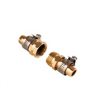 Kit de réparation de tuyau d'arrosage en aluminium et acier inoxydable avec colliers de serrage, raccords mâles/femelles, compatible avec les tuyaux de 3/4"/5/8"