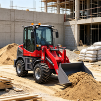 China Small Wheel Loader Kapasitas Bucket 0.33m³ Beban Terukur 800kg Mini Loader untuk Pekerjaan Pertanian