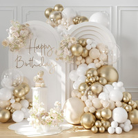 Kit de 126 ballons jetables pour arche et guirlande, pour fête d'anniversaire, mariage bohème, fête de révélation du sexe, décoration de toile de fond