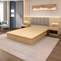 Elegantes Modernes Massivholz Luxus King Queen Hotel Schlafzimmer-Set Umweltfreundliche Apartment- und Gewerbemöbel
