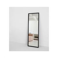 Nouveau miroir sur pied rectangulaire noir long en alliage d'aluminium décoratif traditionnel pour salon, avec éclairage LED, idéal pour un anniversaire