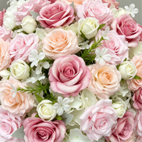 Boule de roses artificielles en PU rose, fausse fleur à tenir à la main, centre de table, décoration de cérémonie de mariage écologique