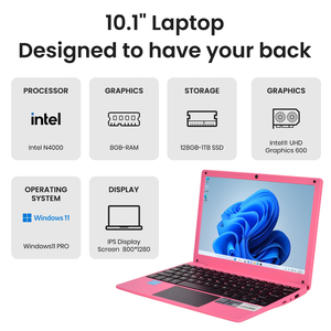 Xách tay 10 inch Hồng mini máy tính xách tay máy tính xách tay với Intel n4000 8GB RAM Windows 11 & tiếng Anh bàn phím cho cá nhân & Home sử dụng - Product Image 3