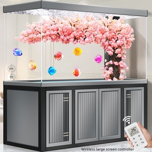 Acuario con Bombas de Agua, Fondo de Vidrio Ultra Blanco, Filtración, Drenaje con un Clic, Control Remoto, Rectangular - Product Image 4