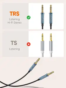 CableCreation Cable de audio de 3,5 MM Cable auxiliar estéreo trenzado de 1/8 pulgadas