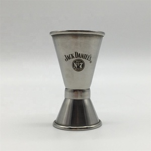 30/קוקטייל 50 ml נירוסטה 304 בר קצה התגלגל שפת מדידה כפולה הג 'יגר + מותאם אישית לייזר שחור חקוק לוגו מודפס - Product Image 3