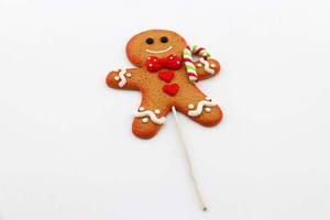 Buon natale Gingerbread Man Cake Picks decorazione polimero argilla biscotto forma Cake Topper per ornamento festa di nozze - Product Image 4