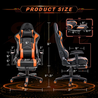 Bon marché, offres personnalisées, fauteuil de bureau Scorpion Pro en cuir PU noir et rouge pour jeux PC sur ordinateur