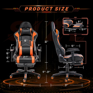 Bon marché, offres personnalisées, fauteuil de bureau <span class=keywords><strong>Scorpion</strong></span> Pro en cuir PU noir et rouge pour jeux PC sur ordinateur - Product Image 2