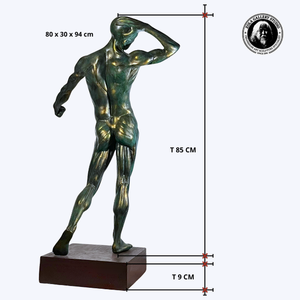 Sculpture de figure masculine en bronze Art abstrait moderne La forme humaine dynamique apporte une énergie contemporaine à des intérieurs élégants axés sur l'art - Product Image 1