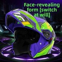 Casque de moto à visière relevable certifié AXK 3C/DOT pour hommes et femmes, nouveau, personnalisable, en matériau ABS, sécurité toutes saisons