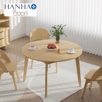 Ensemble de table à manger ronde en bois massif Boori pour salon moderne, table basse et table à thé combinées pour petits espaces, uniquement B2B