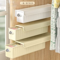 Vente en gros de boîte de rangement pliable pour placard, penderie murale en plastique, support de rangement pour chambre à coucher, chaussettes, outils de cuisine