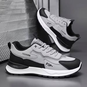 Chaussures de sport montantes pour hommes en cuir véritable, style marche, avec logo personnalisé, semelle épaisse et robuste, résistantes à l'usure, OEM/ODM - Product Image 5