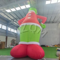 Décoration de Noël gonflable de ballon de Grinch pour la fête de célébration de vacances de Noël faite de matériel durable d'Oxford