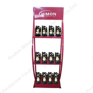 Metal Car Oil Shelf Engine Oil Display Rack For Car Service Store Heavy Duty Lubricating Oil Stand
