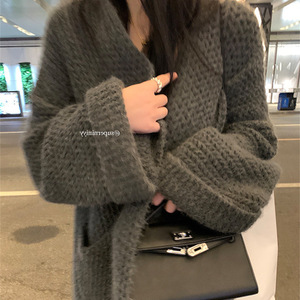 <strong>Women's</strong> Casual Style Autumn/Winter Thick Sweater <strong>Cardigan</strong> Loose and Lazy Long <strong>Warm</strong> Coat with Soft Glutinous Knitted Design - Product Image 6