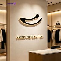 Enseigne murale personnalisée en acrylique et acier inoxydable avec halo lumineux 3D LED, étanche IP65, pour intérieur/extérieur, pour les devantures de magasins et les centres commerciaux