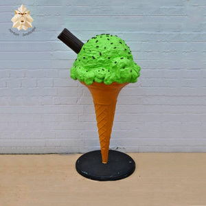 Bán Buôn Giá Rẻ Hơn Ngoài Trời Trang Chủ Trang Trí Sân Vườn Lớn Đứng Waffle Cone Sợi Thủy Tinh Ice Cream Bức Tượng Điêu Khắc - Product Image 6